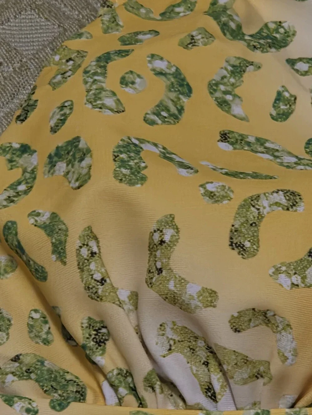 Strappy Gradient Yellow Green Leopard Print High Waisted Bikini Large New